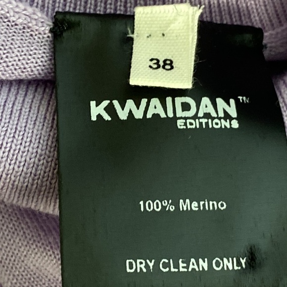 Kwaidan Editions Lilac 100% Merino Wool Long Sleeve Turtleneck Dress Size M - Picture 8 of 8